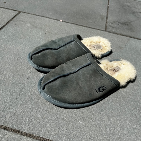 Ugg scuff slipper 8 slippers 39.5-40 9-9.5 green sheep shearling genuine men’s. - Picture 2 of 7
